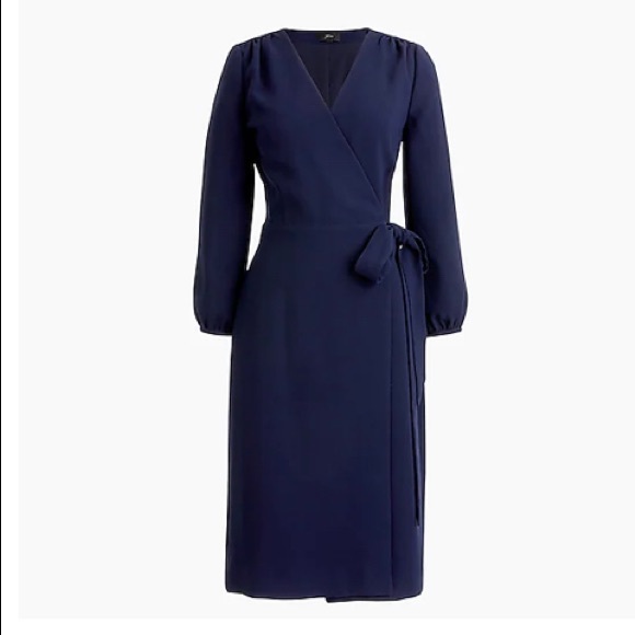 j crew long sleeve dress in 365 crepe J. Crew | Dresses | J Crew Wrap Dress In 365 Crepe Navy